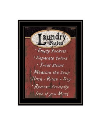 Laundry Rules by Linda Spivey, Ready to hang Framed Print, Black Frame, 15" x 19"