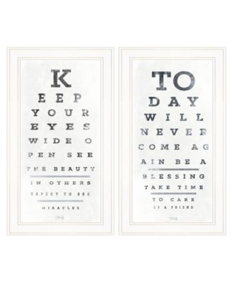 Eye Charts 2-Piece Vignette by Marla Rae, White Frame, 15" x 27"