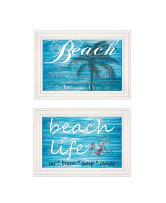 Beach Life 2-Piece Vignette by Cindy Jacobs, White Frame, 15" x 11"