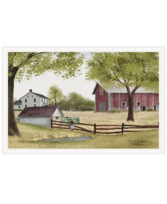 The Old Spring House by Billy Jacobs, Ready to hang Framed Print, White Frame, 38" x 26"