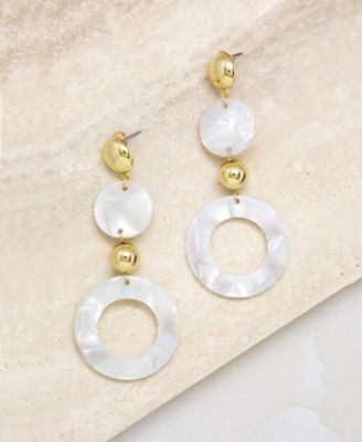 Soft Focus Resin Circle Drop Earrings