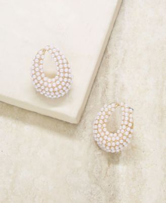 Cluster Stud Imitation Pearl Earrings
