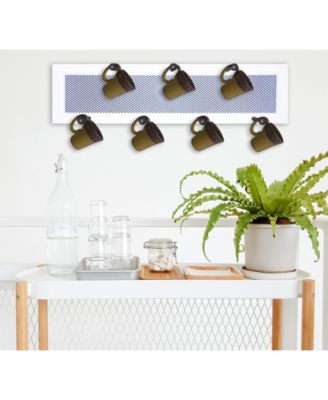 7-Peg Mug Rack by Millwork Engineering, White Frame, 26" x 7"