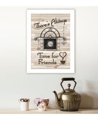 Trendy Décor 4U Time for Friends by Millwork Engineering, Ready to hang Framed Print, White Frame, 10" x 14"