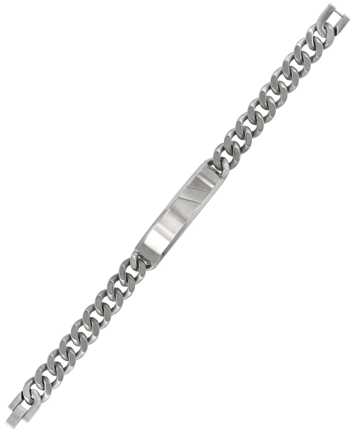 Sutton Stainless Steel Curb Link Chain Id Bracelet - Silver
