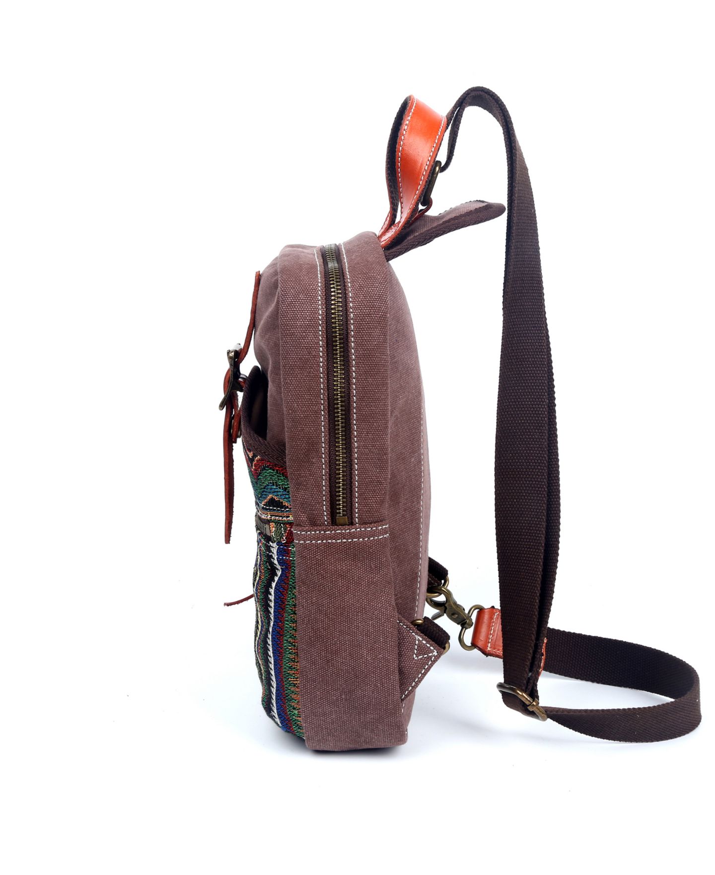 Женская сумка TSD BRAND Four Season Canvas Sling, цвет: Кофейный — фото 3