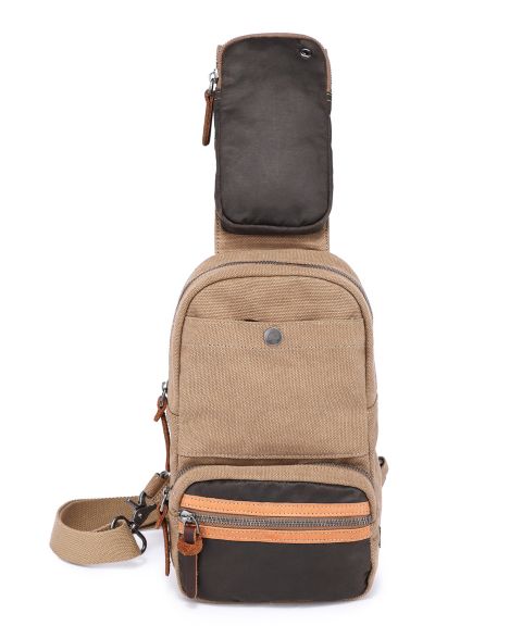 Женская сумка TSD BRAND Tapa Canvas Sling, цвет: Коричневый