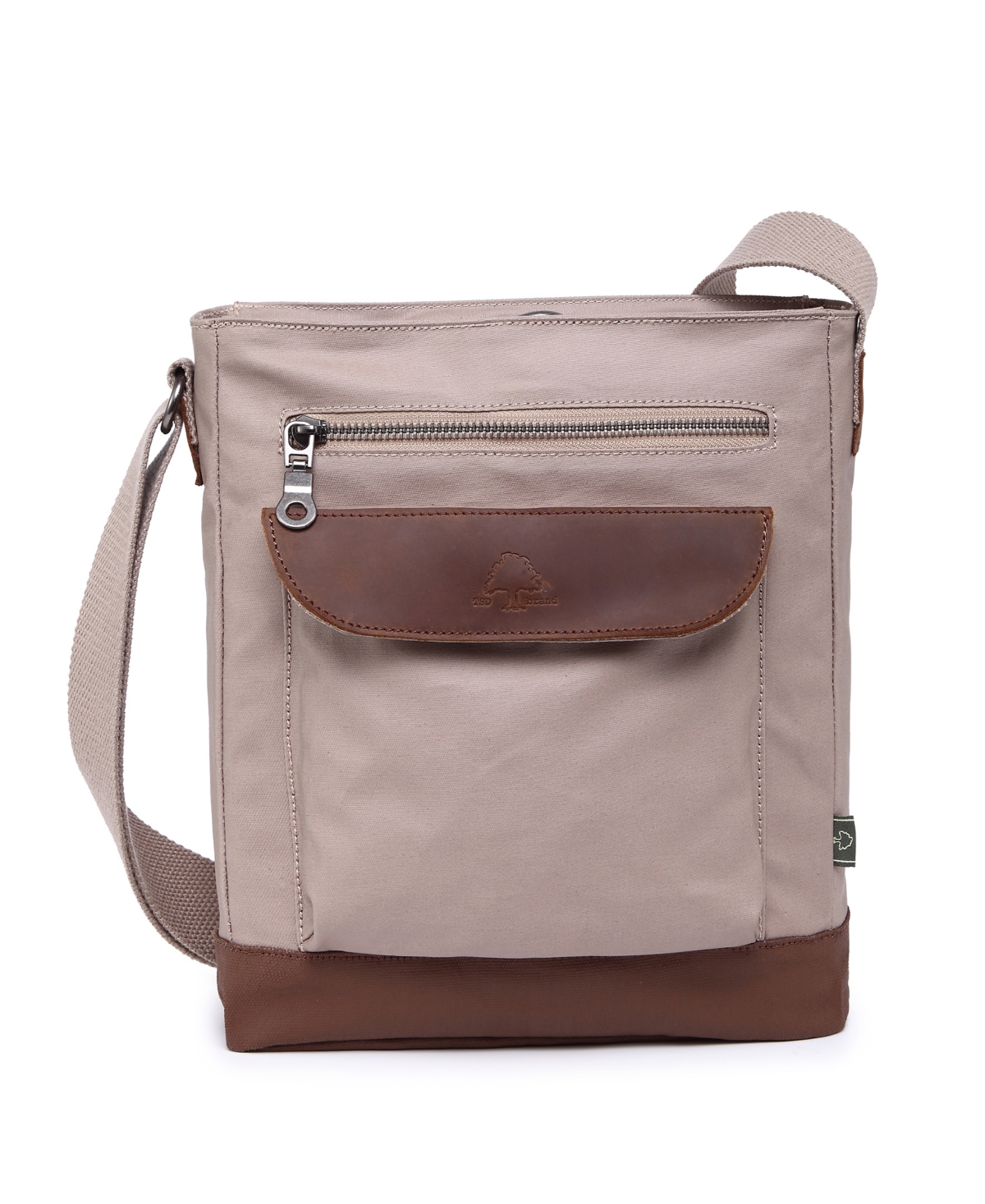 Tsd Brand Urban Light Canvas Crossbody Handbag In Beige