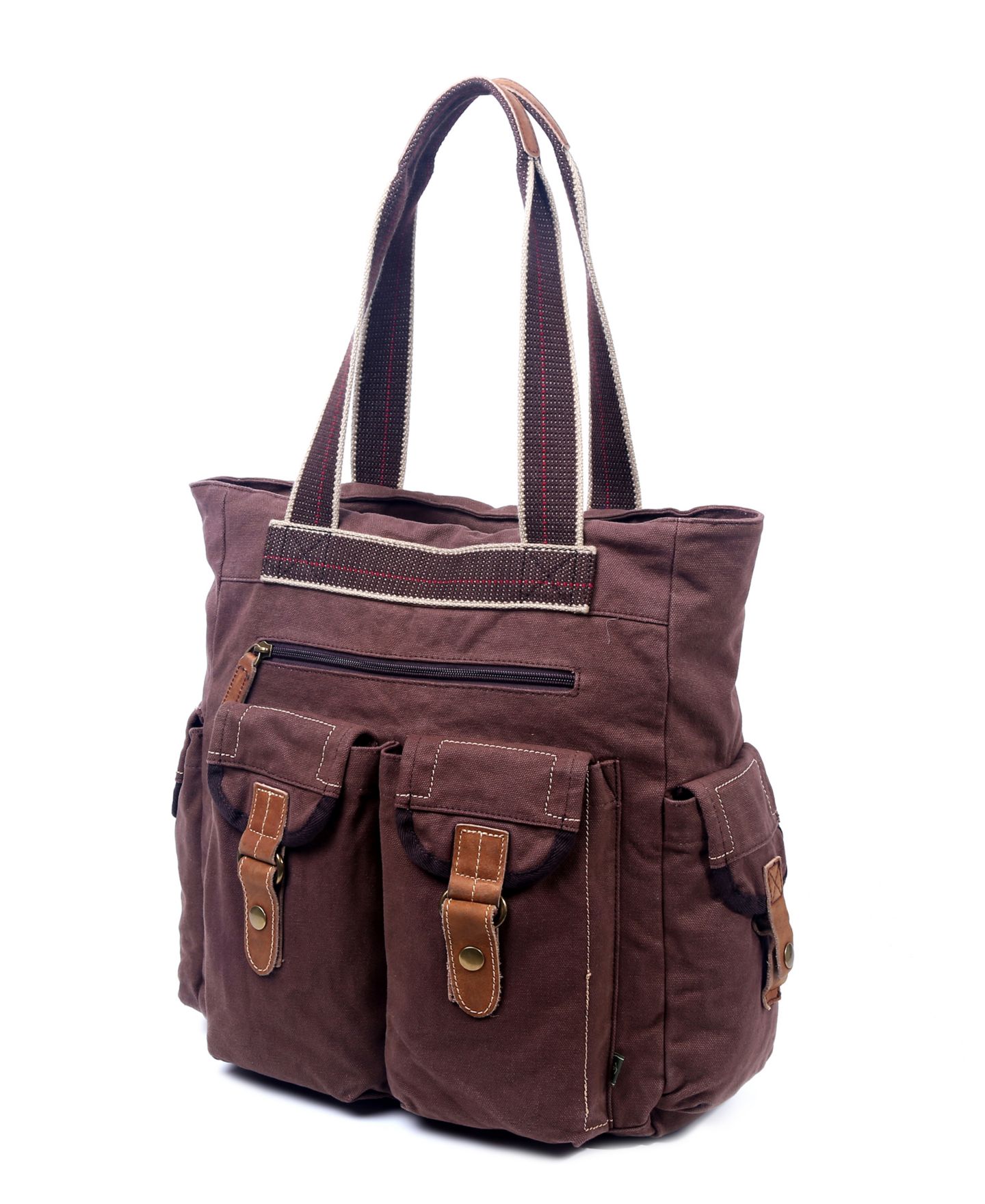 Женская сумка TSD BRAND Atona Utility Canvas, цвет: Коричневый — фото 2