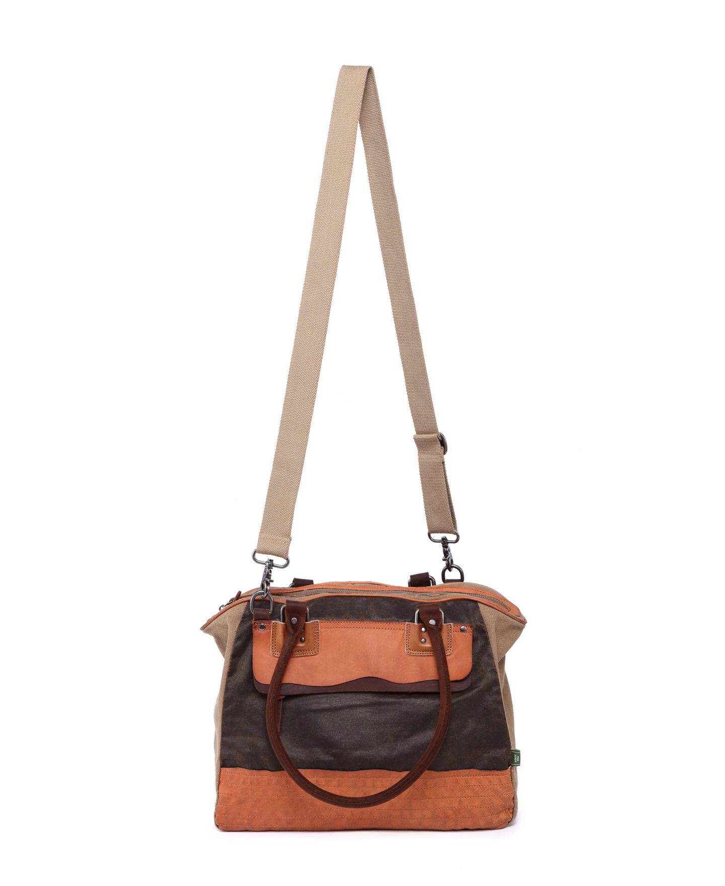 Женская сумка TSD BRAND Tapa Canvas Satchel, цвет: Коричневый — фото 8