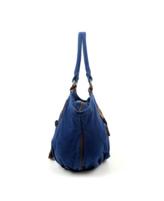 Bold Lotus Canvas Hobo Bag