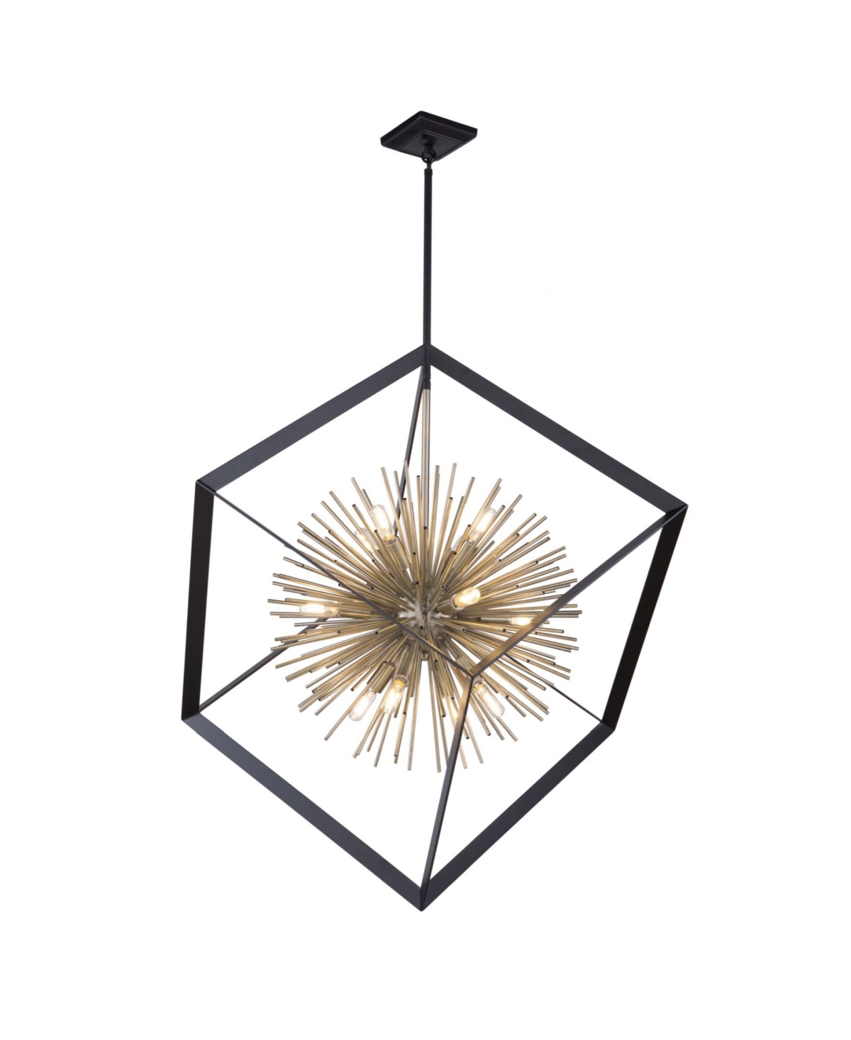 Artcraft Lighting Sunburst Chandelier In Black