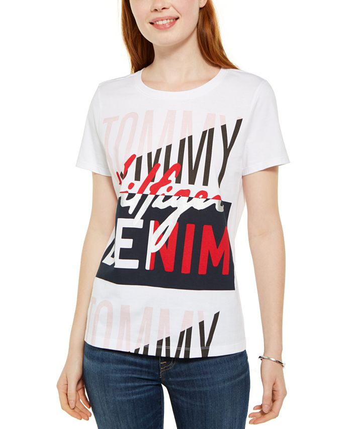 Tommy Hilfiger Colorblocked Logo Cotton T-Shirt, Created for Macy's ...