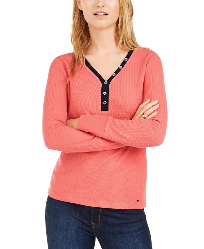 tommy hilfiger waffle knit top