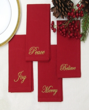 Elrene Holiday Sentiments Napkins Set of 4