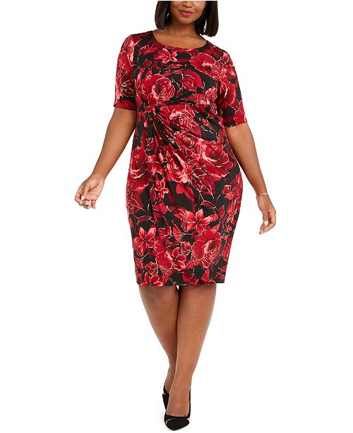 Connected Plus Size Metallic Floral Print Sarong Dress Reviews