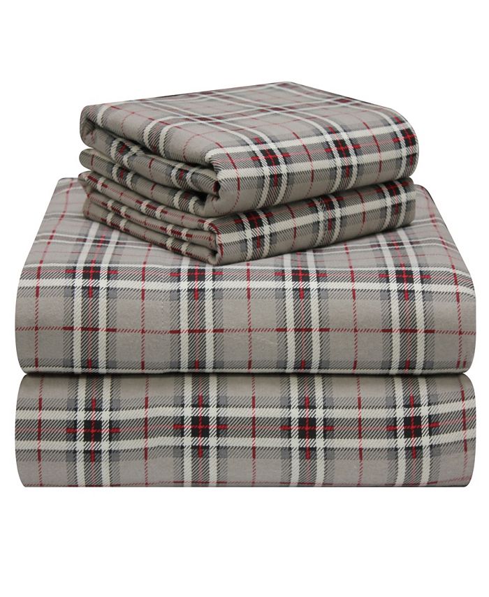 Pointehaven Plaid Flannel Sheet Set, California King Macy's
