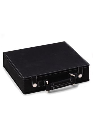 Poker Set Case with 100 Clay Poker Chips, Two Decks of Playing Cards, 5 Dice