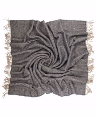Highland Tweed Herringbone Pure Wool Oversized Throw, 59" x 72"