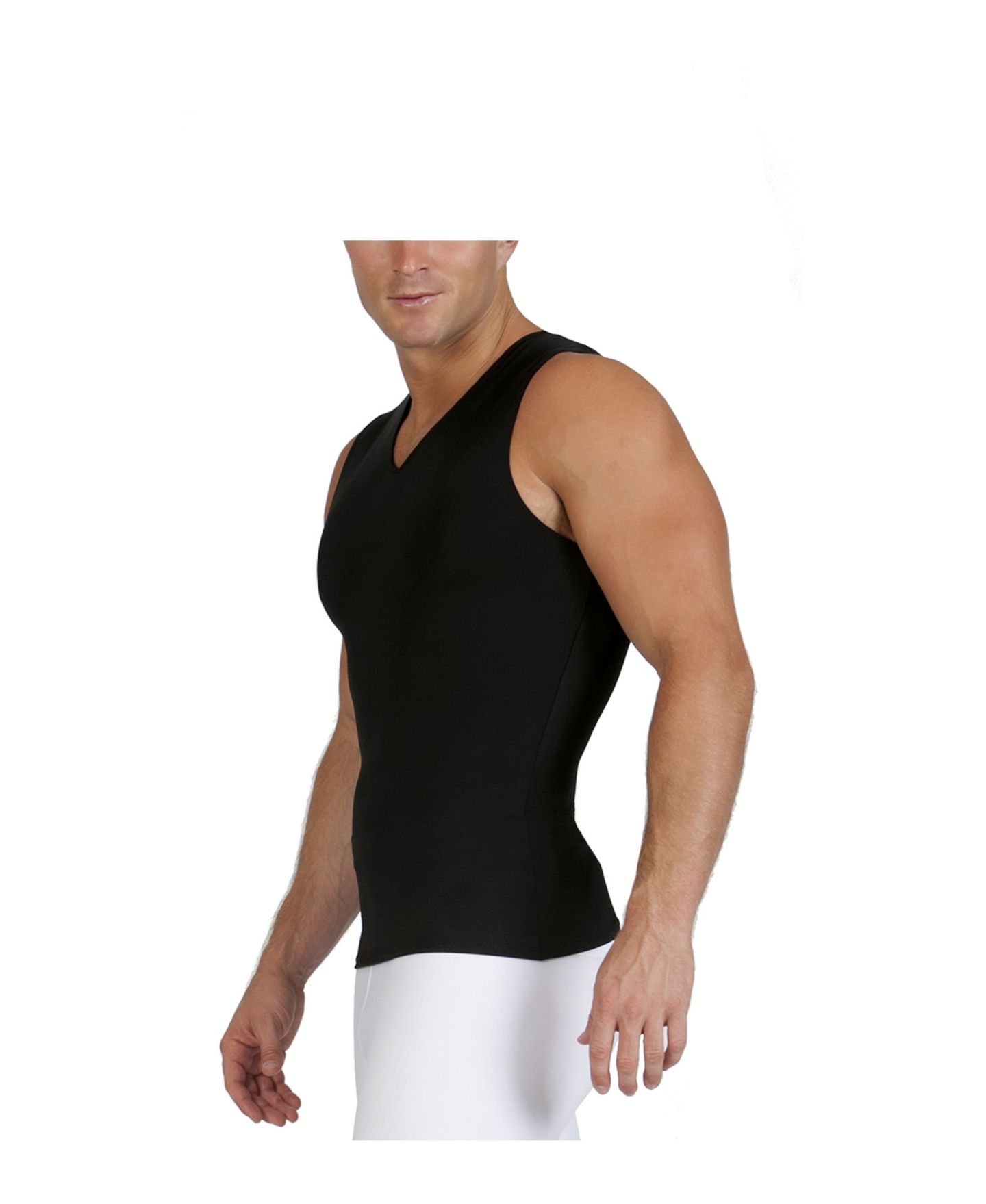 Мужская футболка Instaslim Insta Slim Compression Sleeveless V-Neck, цвет: Чёрный — фото 2