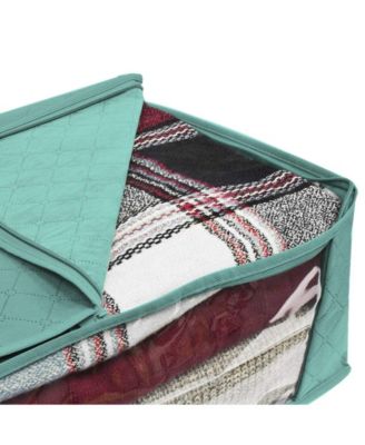 Foldable Storage Bag Organizers, Large Clear Window & Carry Handles, Great for Clothes, Blankets, Closets, Bedrooms, and more