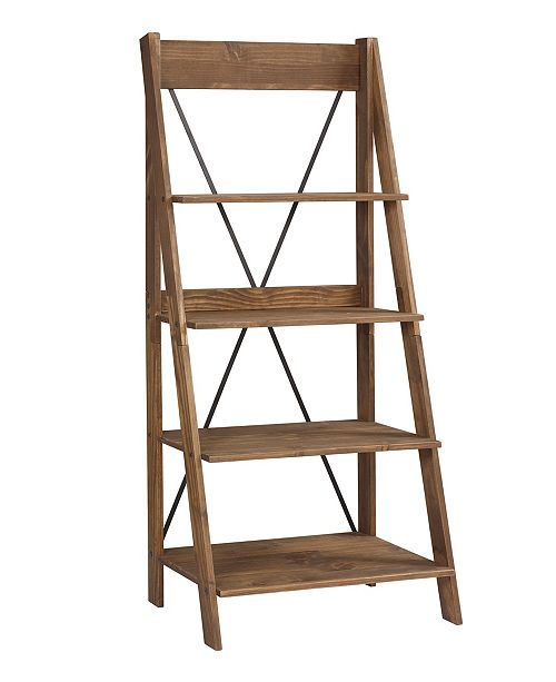 Walker Edison Solid Wood Ladder Bookshelf Reviews Furniture