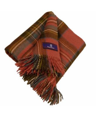 Highland Tartan Tweed Merino Wool Throw, 55" x 72"