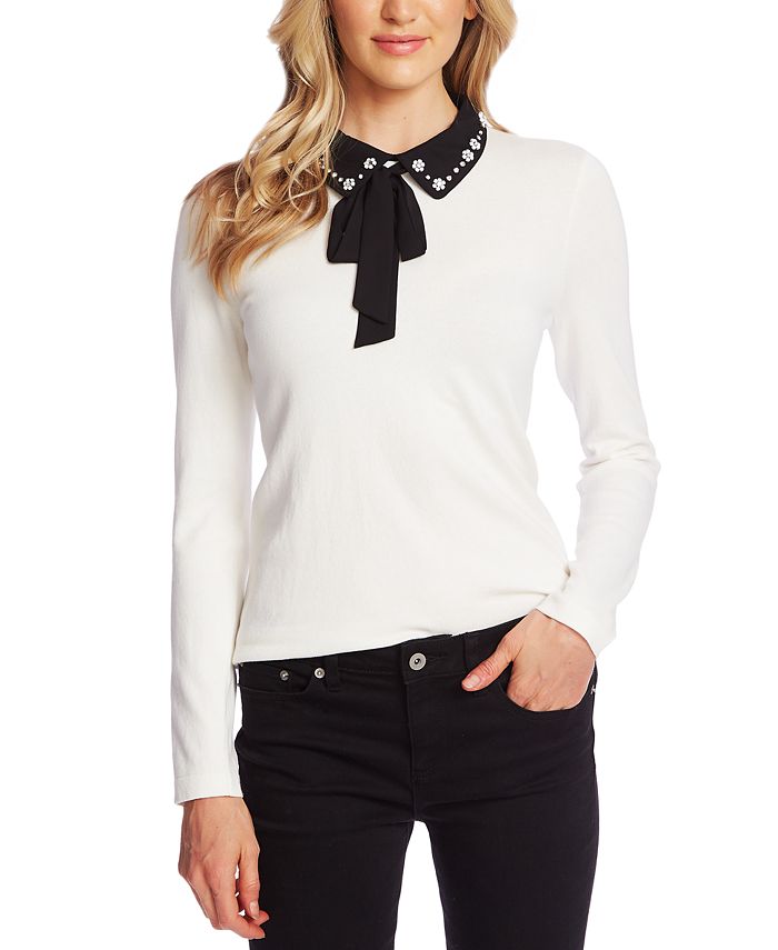 Rhinestone collar sweater online