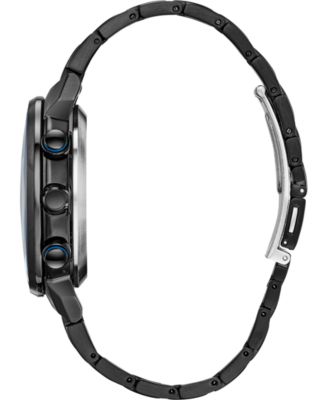 Eco-Drive Men's Satellite Wave GPS Black-Tone Stainless Steel Bracelet Watch 44mm