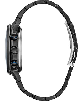 Citizen - Men's Satellite Wave-World Time GPS Black-Tone Stainless Steel Bracelet Watch 44mm