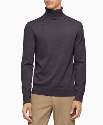 calvin klein men's merino wool turtleneck sweater