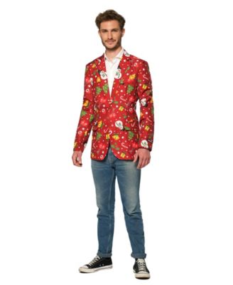 Suitmeister Men's Christmas Red Icons Christmas Light Up Blazer - Macy's