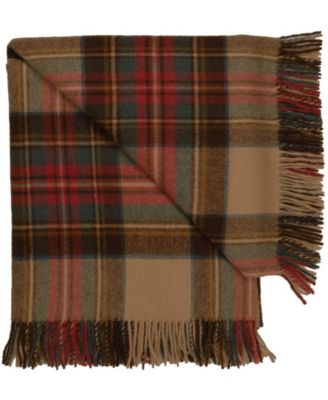 Highland Tartan Tweed Merino Wool Throw, 55" x 72"