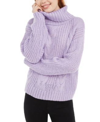 Juniors' Metallic Turtleneck Sweater 