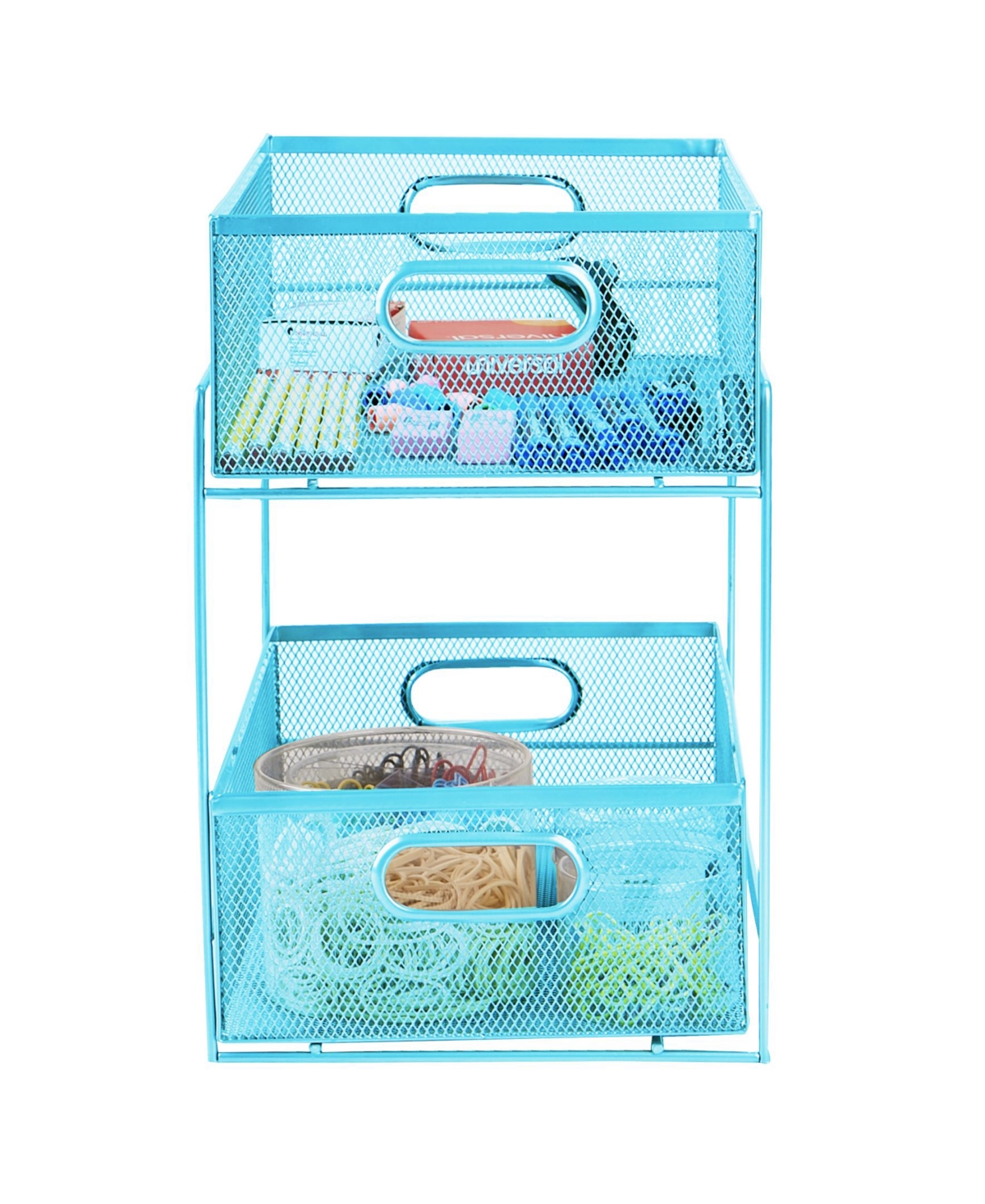 2 Tier Storage Basket Organizer - Blue