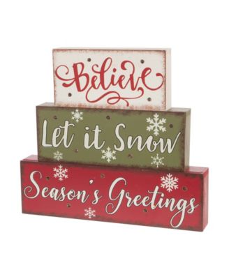 11.81" Christmas Wooden LED Lighted Block Word Sign 10 Bulbs