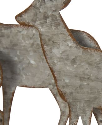 13.19" L Galvanized Metal Reindeer Table Decor