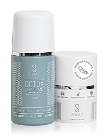 Natural Detox Deodorant and Dusting Powder Set - Serenity Sensitive Formula