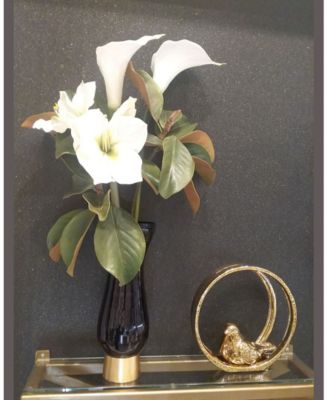 Glass Vase with Gold Tone Base