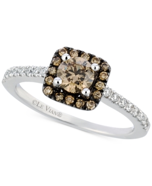image of Le Vian Chocolatier Diamond Halo Ring (3/4 ct. t.w.) in 14k White Gold