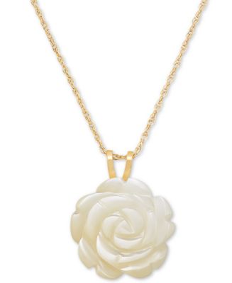 Mother of Pearl Rose Pendant