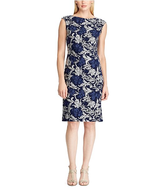 Lauren Ralph Lauren Metallic Floral Lace Dress Reviews Dresses