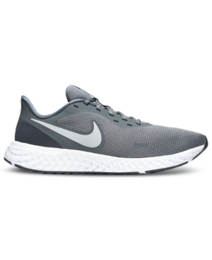 Nike Men's Revolution 5 Wide Width Running Sneakers From Finish Line In Cool Grey/pure Platinum-d