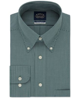 Eagle - Men's Classic/Regular-Fit Non-Iron Flex Collar Check Dress Shirt
