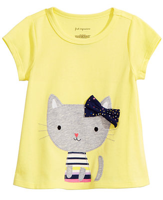 First Impressions Baby Girls Cat-Print T-Shirt, Created for Macy's - Macy's