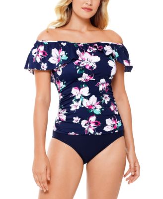 macy's off the shoulder swimsuit