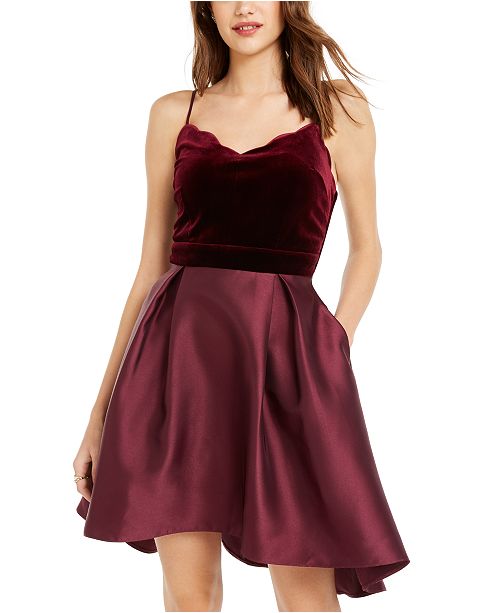 Teeze Me Juniors High Low Velvet Top Dress Reviews Dresses
