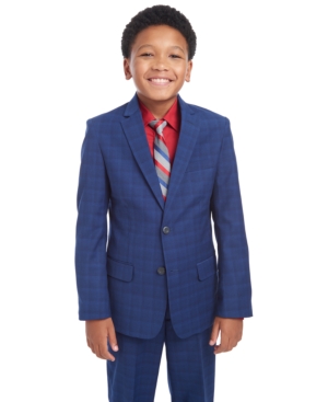 Tommy Hilfiger Big Boys Stretch Plaid Suit Jacket