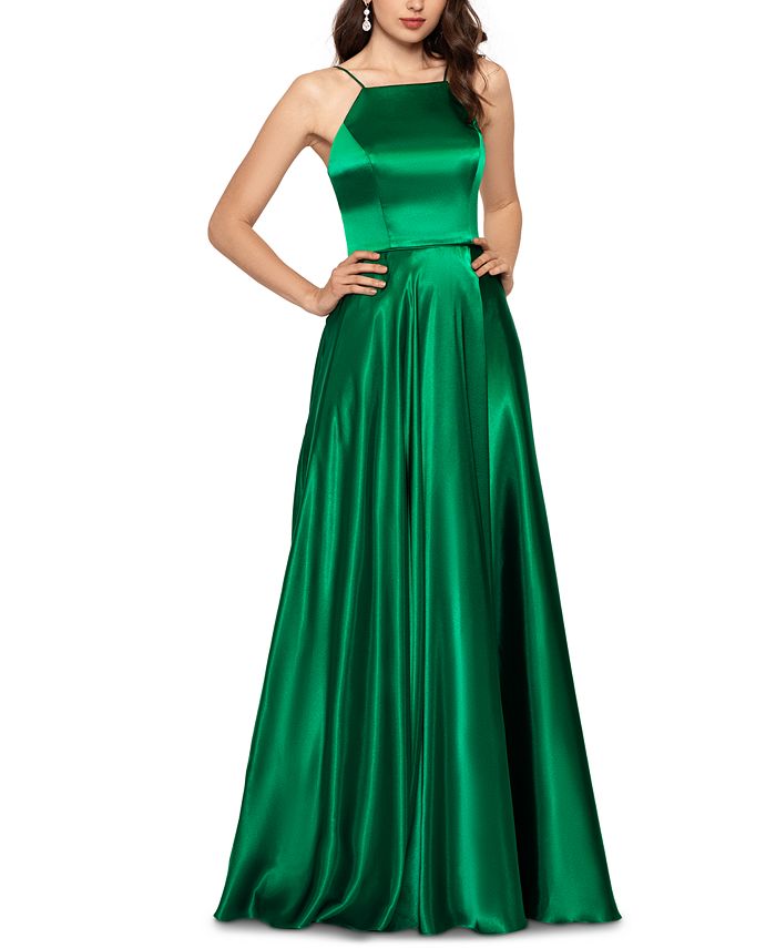 Betsy & Adam Satin Corset Gown - Macy's