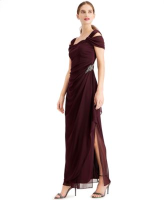 Alex evenings petite 2024 draped sweetheart gown